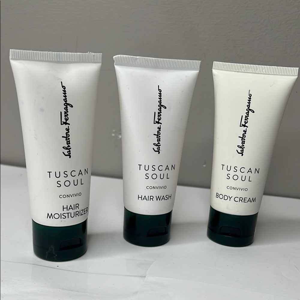 Set of 3 Salvatore Ferragamo Tuscan Shampoo Conditioner Body Cream - New Sealed